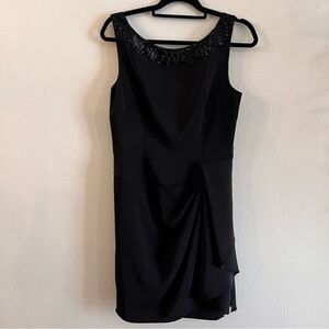 Rickie Freeman Teri Jon Women's Sleeveless Sheath Dress Black Size 10 Beading